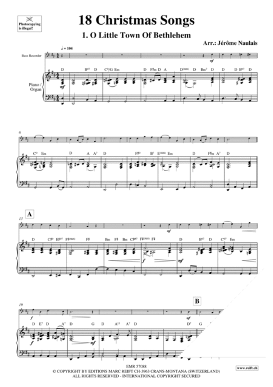 18 Christmas Songs Bass Recorder scores gallery preview page 4