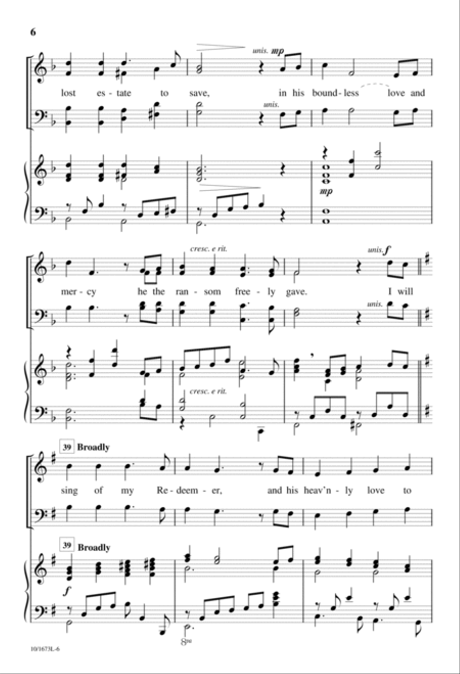 I Will Sing of My Redeemer 4-Part scores gallery preview page 4