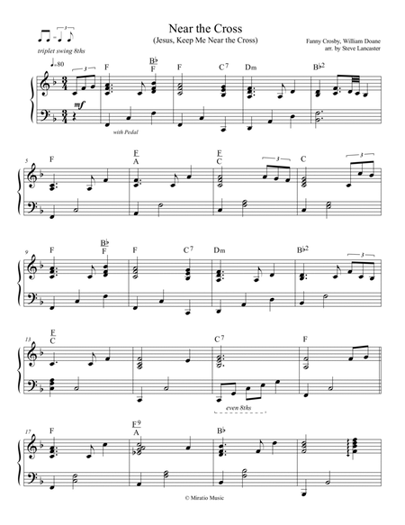 Near the Cross - (Jesus, Keep Me Near the Cross) - triplet arr. for solo piano image number null