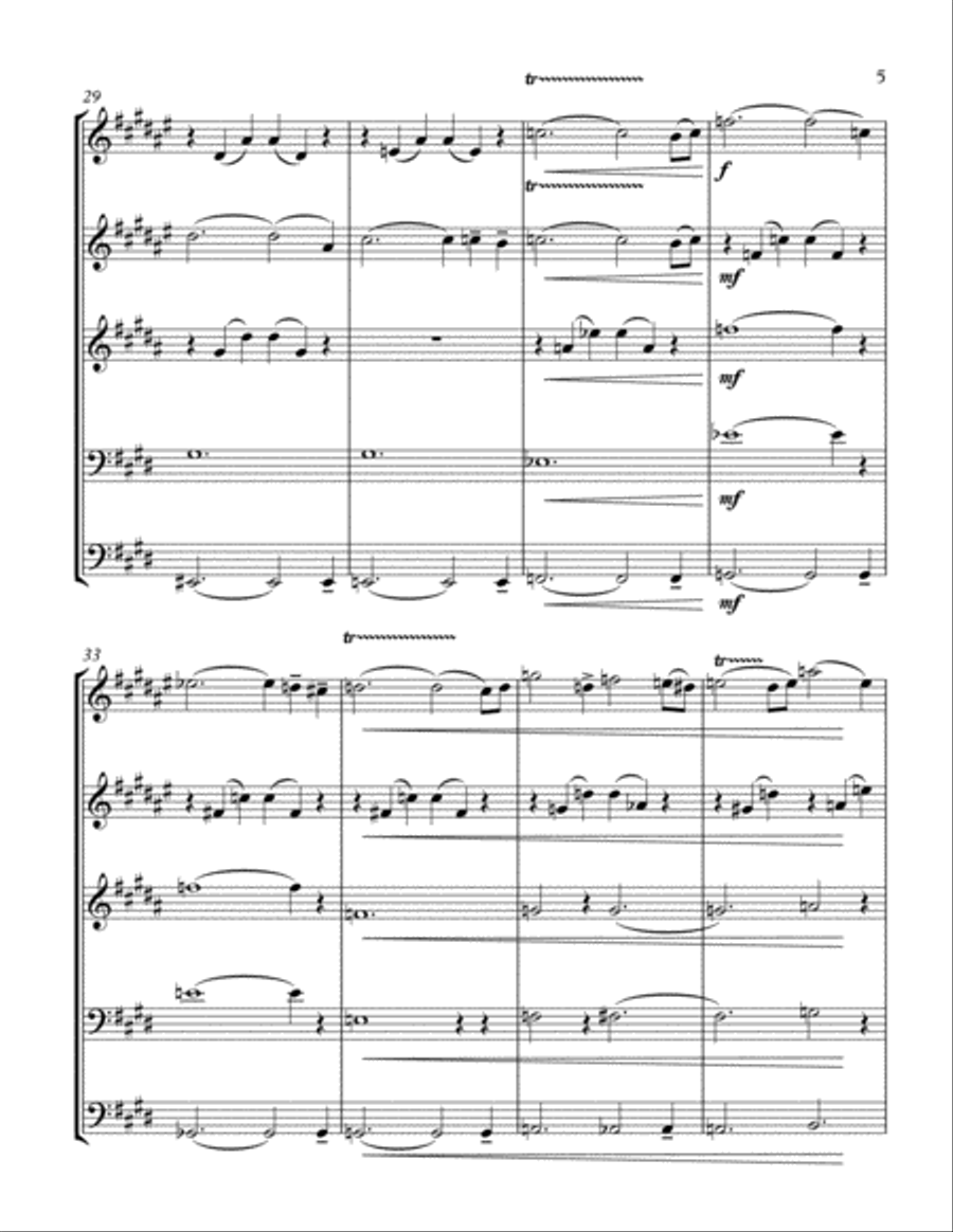 RIMSKY KORSAKOV. 1844-1908 SCHEHERAZADA SUITE - BRASS QUINTET arrenged by KHUUSHAAN BATZAYA Brass Quintet scores gallery preview page 5