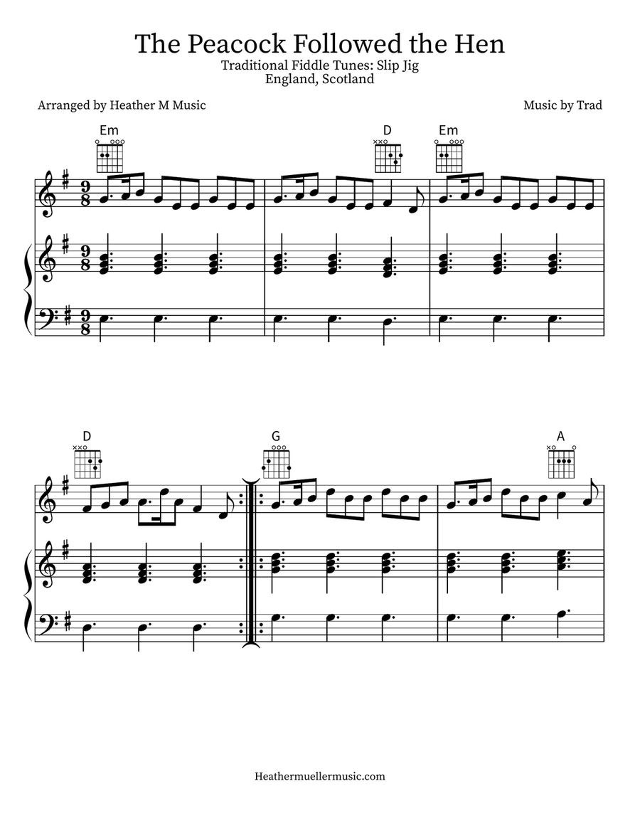 The Peacock Followed the Hen Violin Solo scores gallery preview page 1
