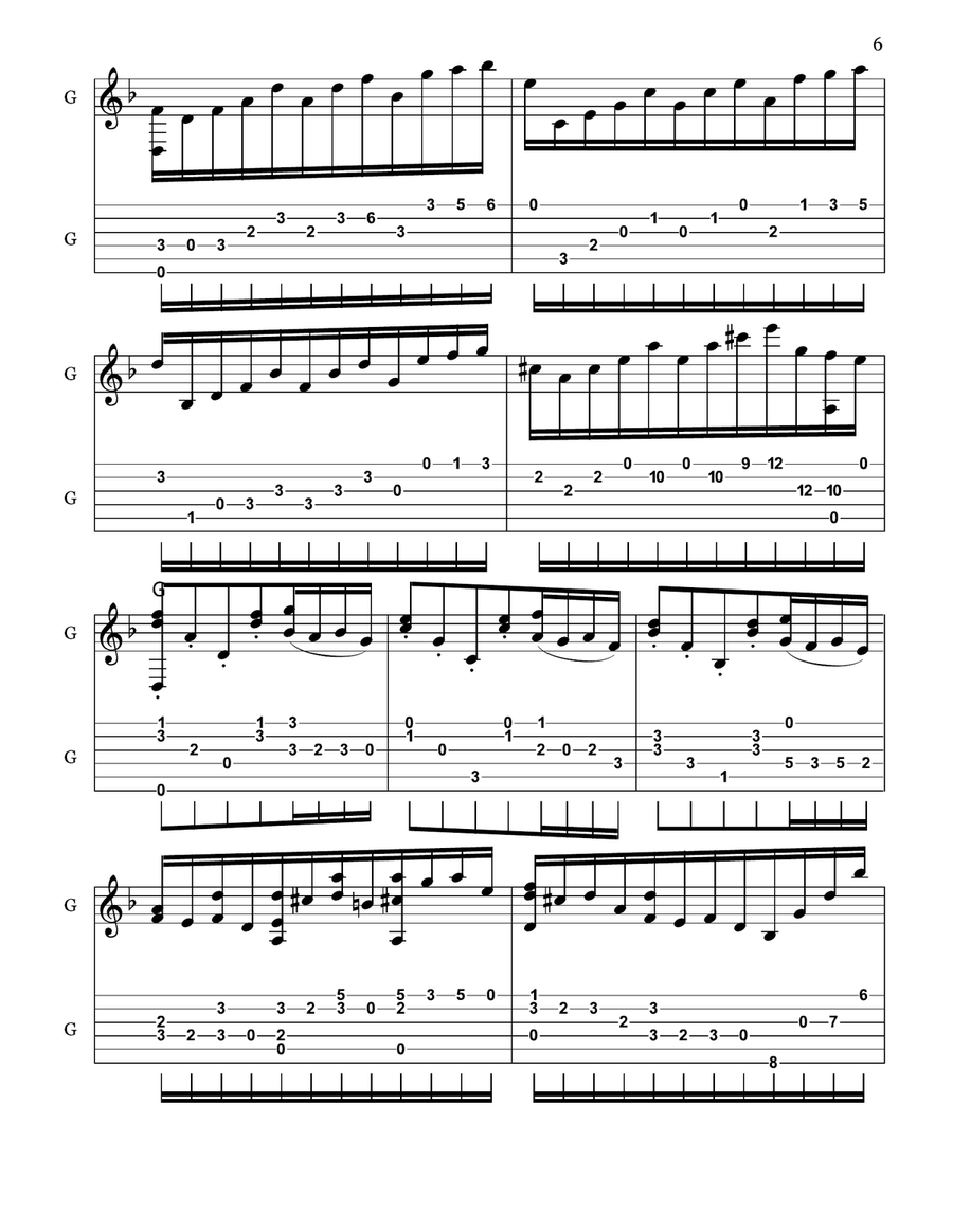 Chaconne BWV 1004 Arranged for Guitar Acoustic Guitar scores gallery preview page 6