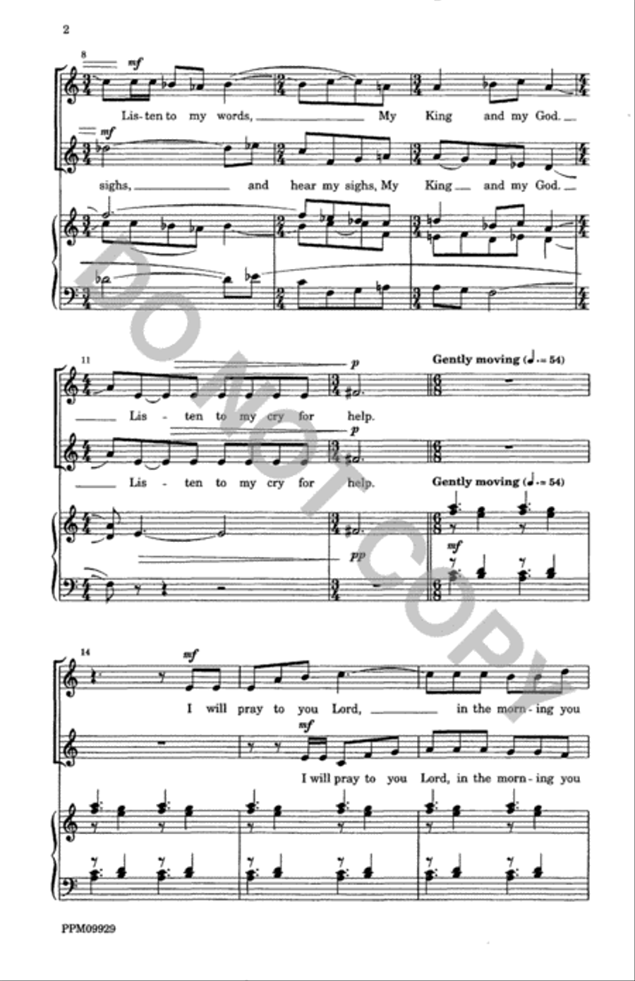 Listen to My Words Lord 4-Part scores gallery preview page 3