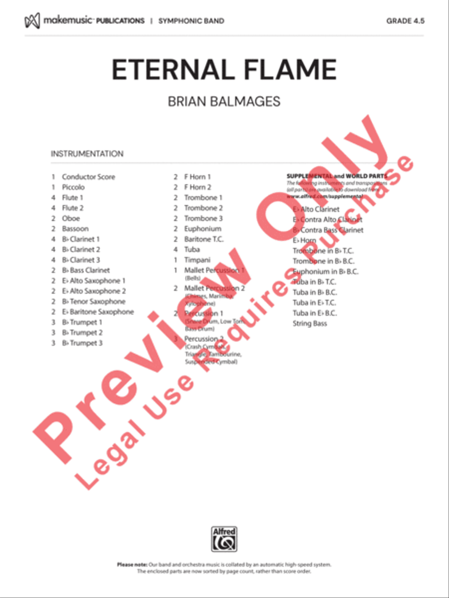 Eternal Flame Eternal Flame Concert Band scores gallery preview page 2