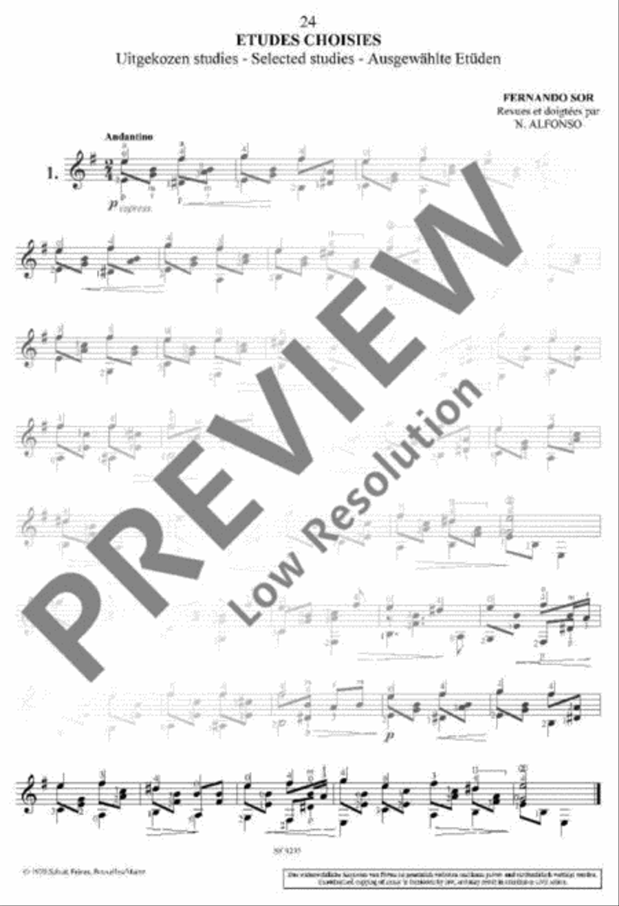 24 Selected Studies Classical Guitar scores gallery preview page 4