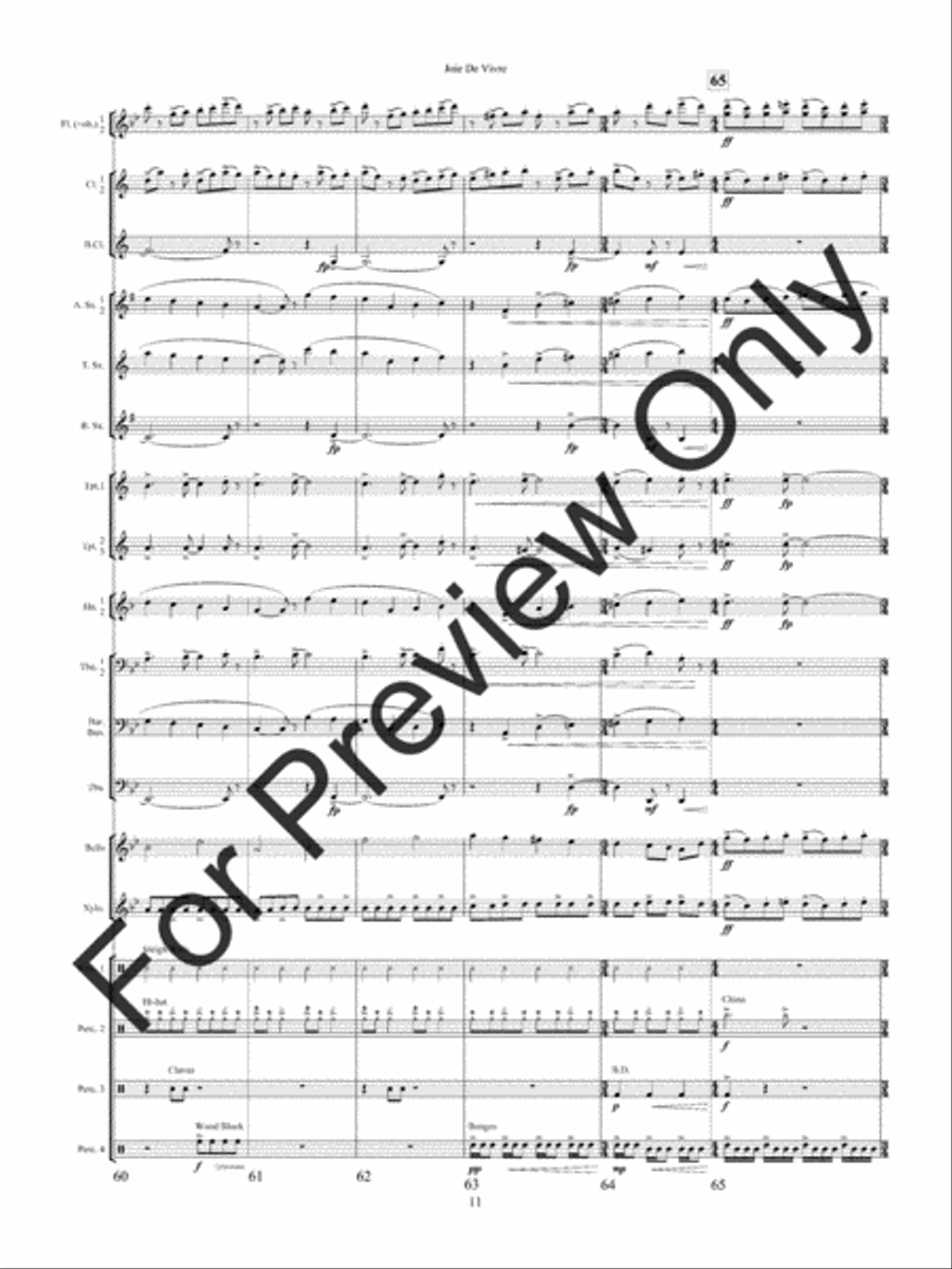 Joie De Vivre Concert Band scores gallery preview page 14