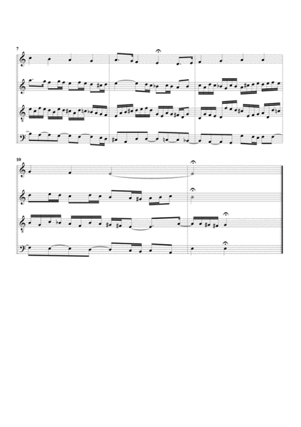 Da Jesus an dem Kreuze stund, BWV 621 from Orgelbuechlein (arrangement for 4 recorders)
