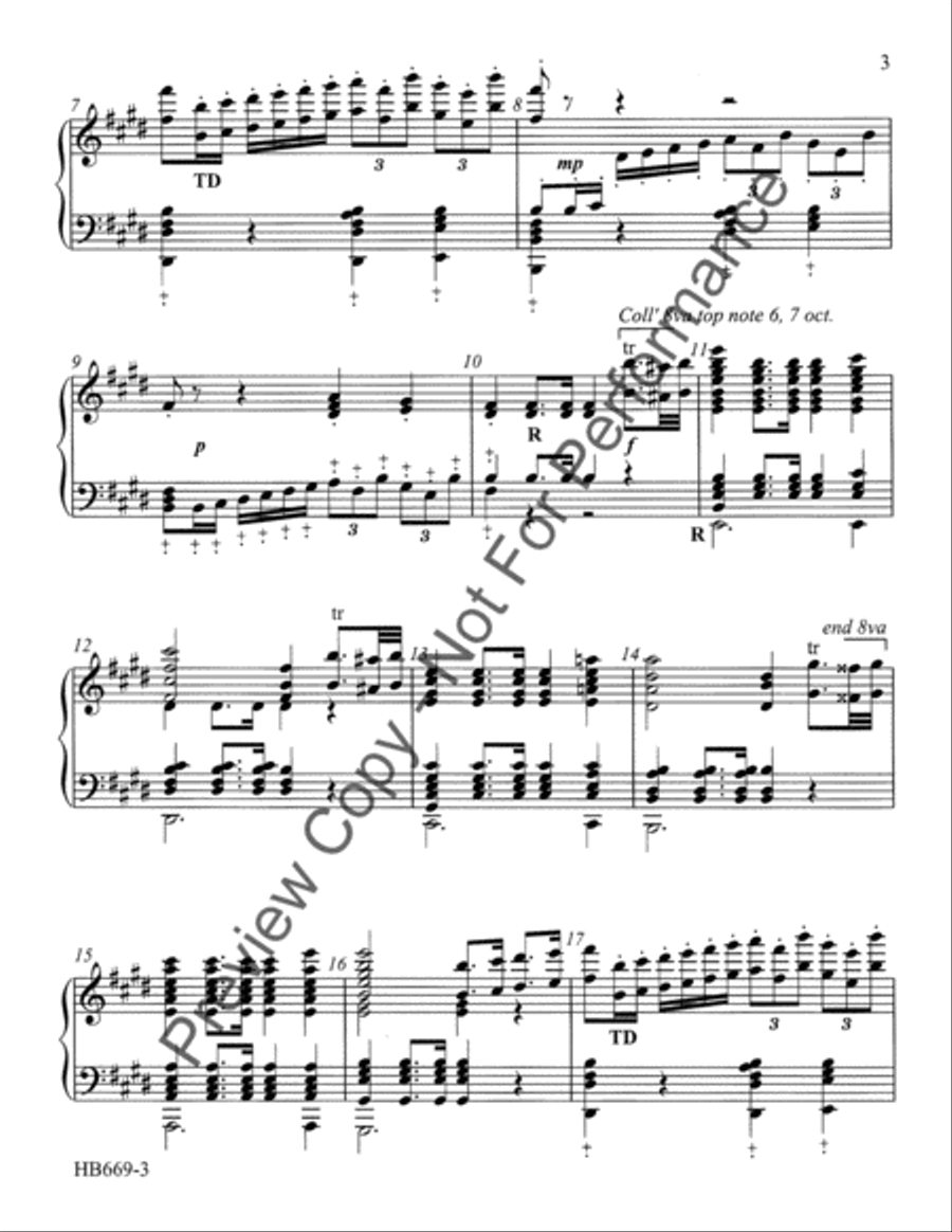 Overture to La Gazza Ladra from the Thieving Magpie Handbell Choir scores gallery preview page 3