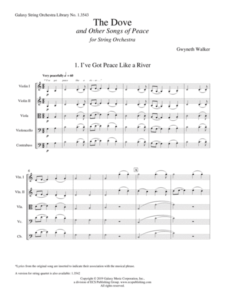 The Dove and Other Songs of Peace (Downloadable Additional Full Score)
