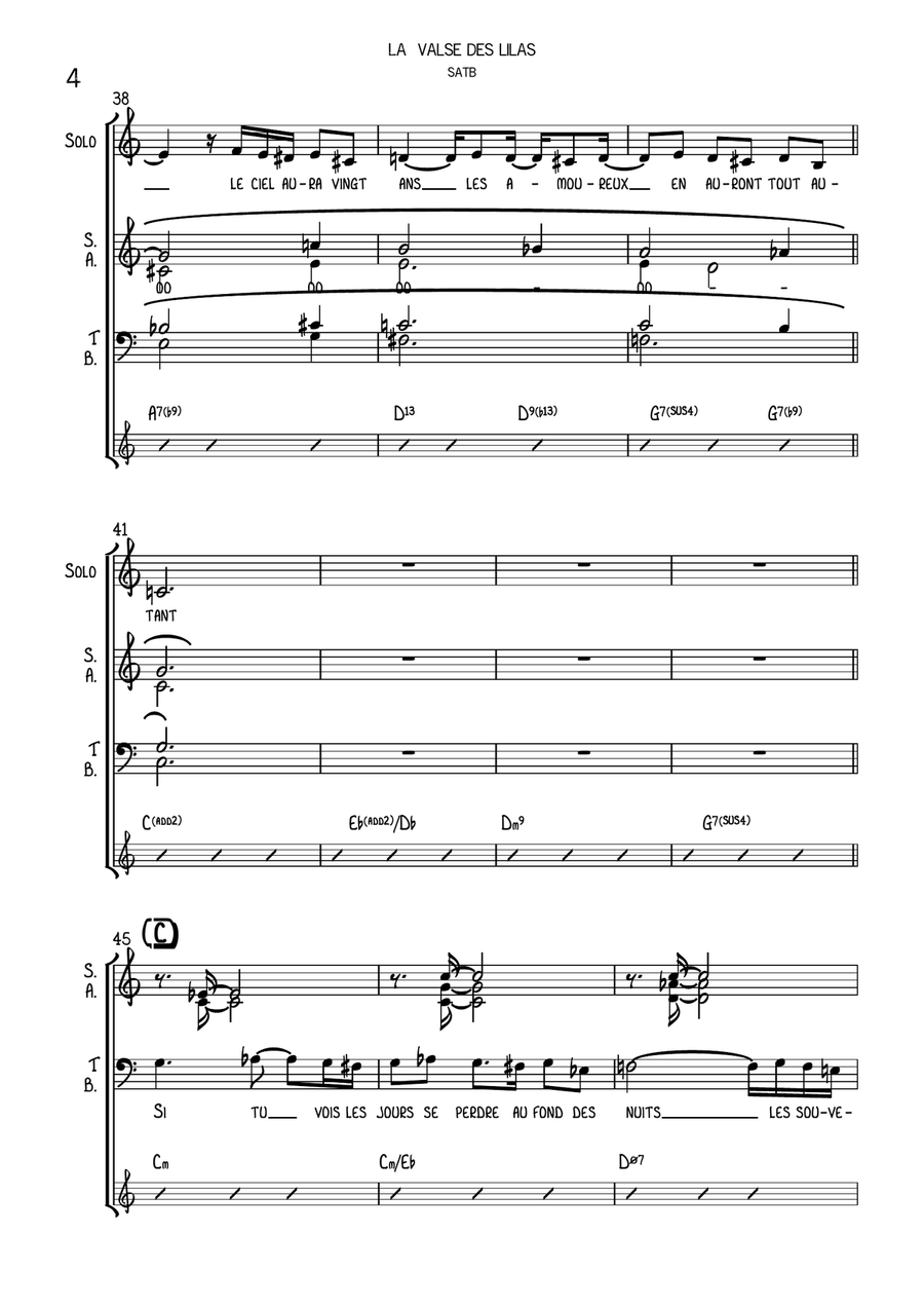 La Valse Des Lilas 4-Part scores gallery preview page 4