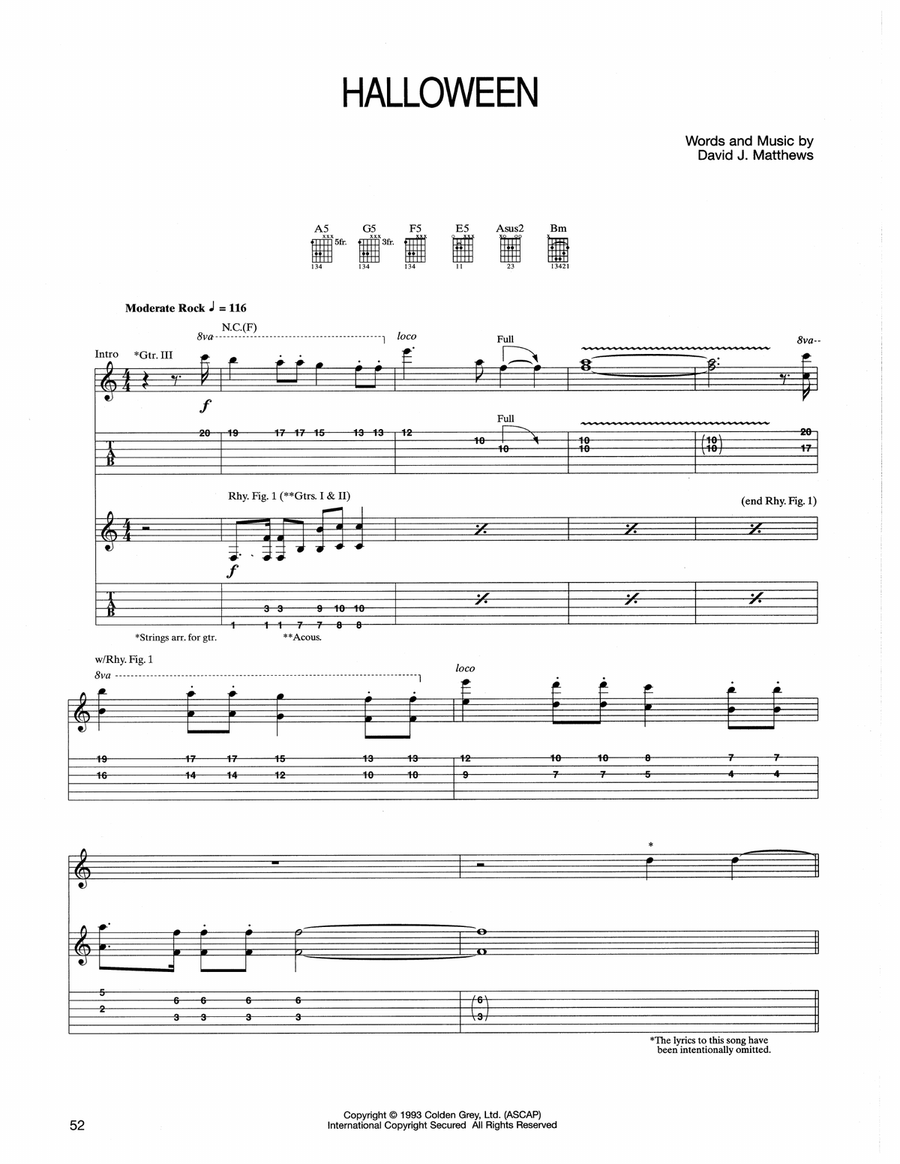 Halloween Halloween Acoustic Guitar scores gallery preview page 1