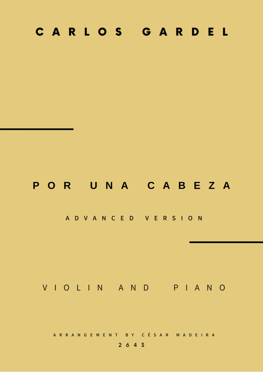 Por Una Cabeza - Violin and Piano - Advanced (Full Score and Parts) image number null