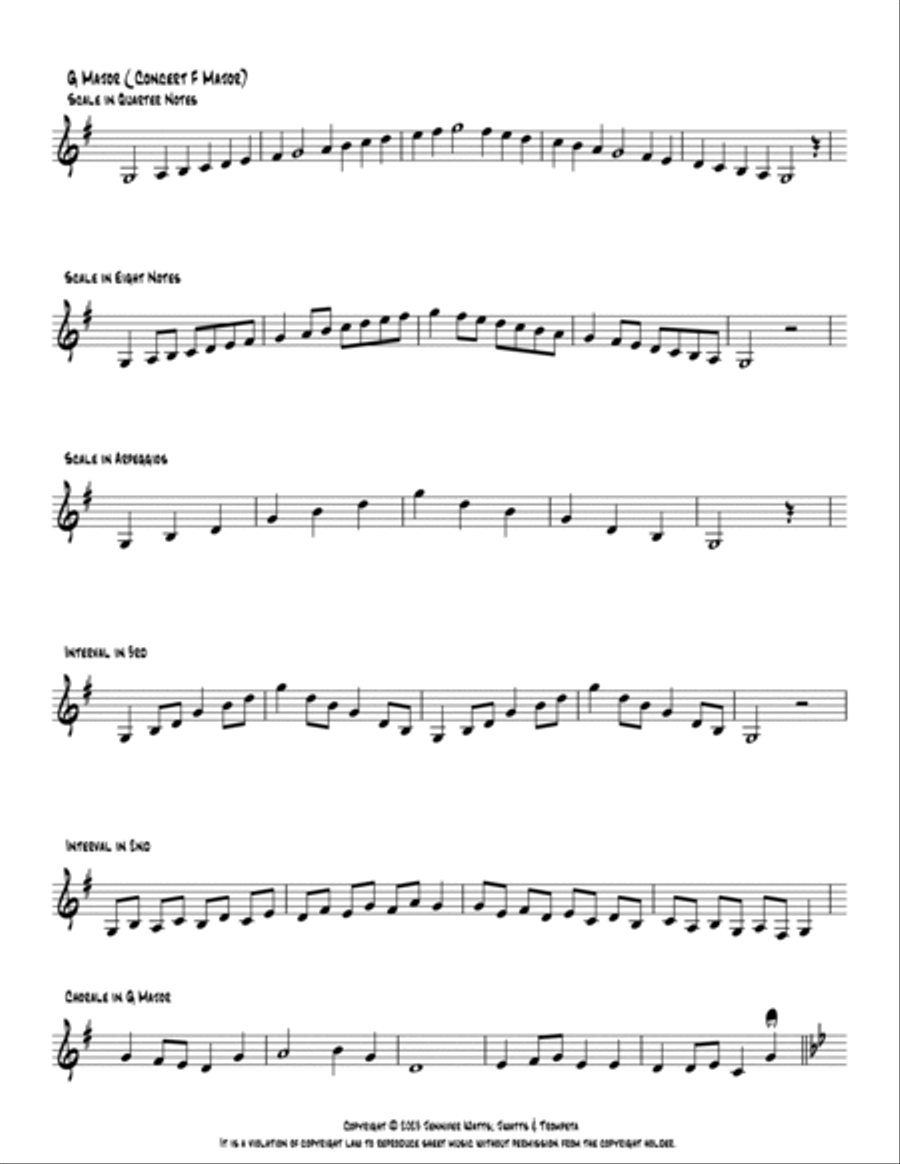 Major Scales work outs for Trumpets B-Flat Trumpet scores gallery preview page 3