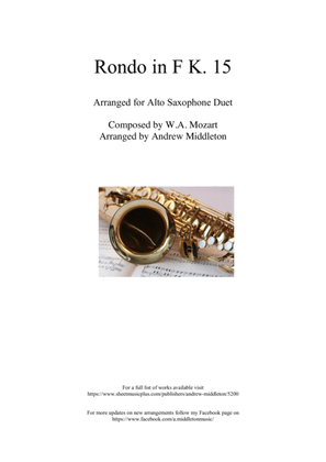 Rondo arranged for Alto Saxophone Duet