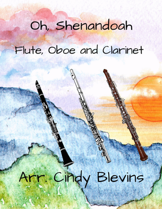 Book cover for Oh, Shenandoah, for Flute, Oboe and Clarinet