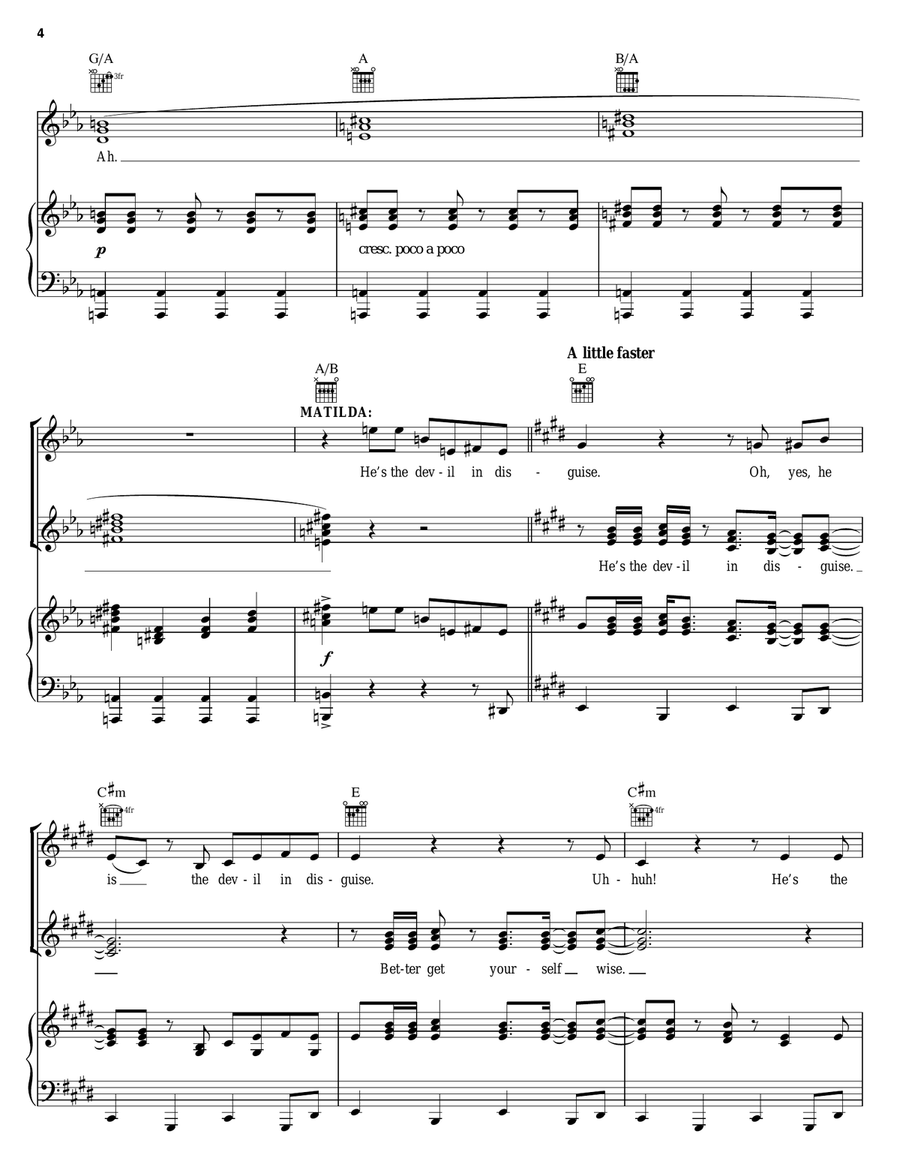 You're The Devil In Disguise Piano, Vocal, Guitar scores gallery preview page 4