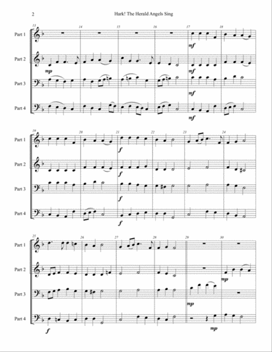 Hark! The Herald Angels Sing Concert Band scores gallery preview page 4