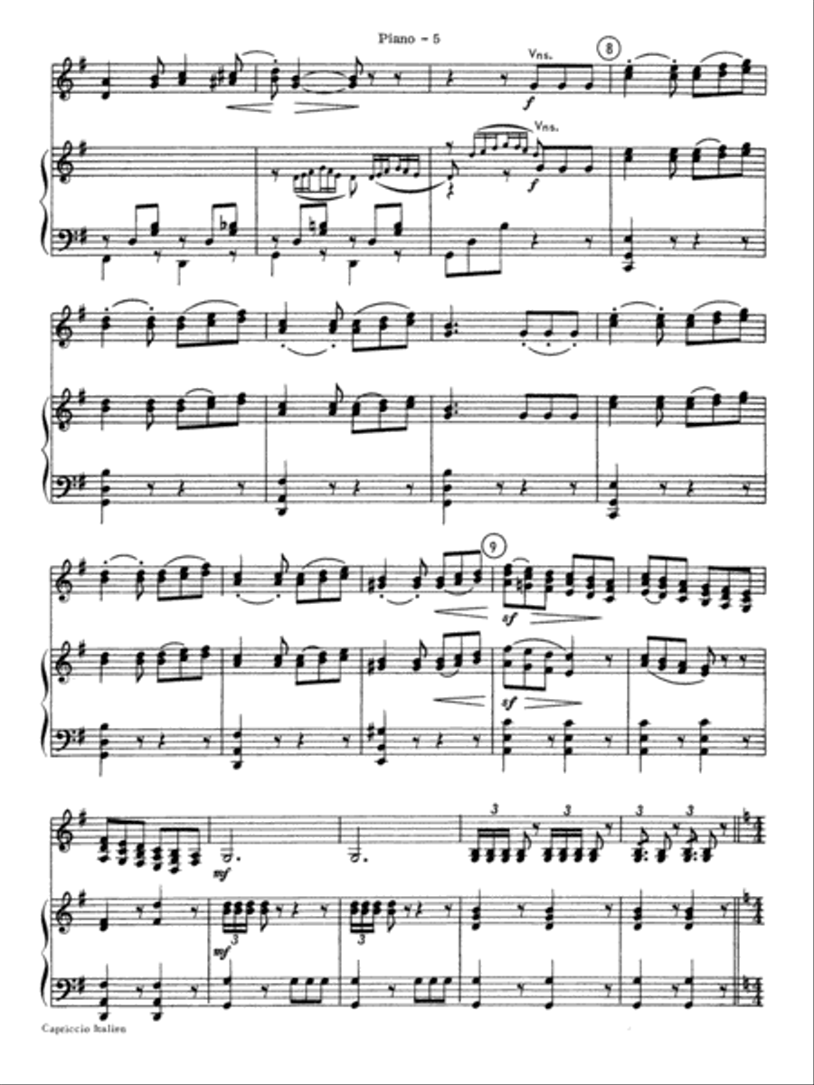 Capriccio Italienne: Piano Accompaniment Full Orchestra scores gallery preview page 5
