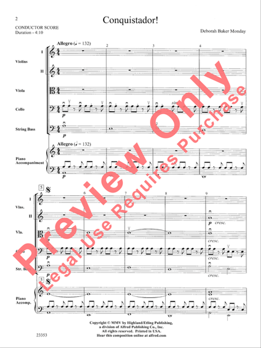 Conquistador! String Orchestra scores gallery preview page 3