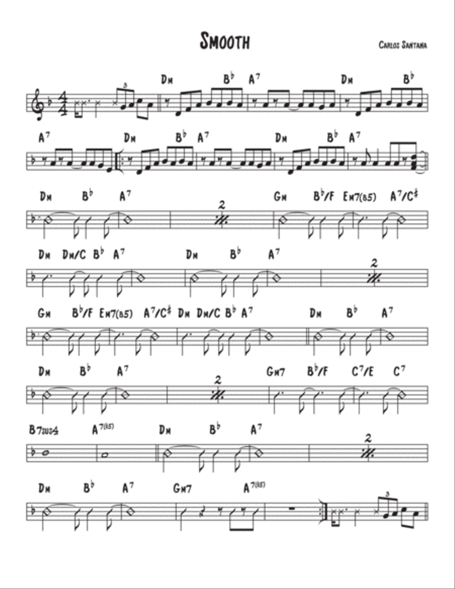 Smooth Piano, Vocal, Guitar scores gallery preview page 1