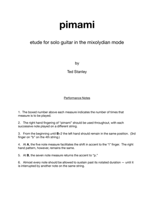 pimami - an etude for solo guitar in the mixolydian mode