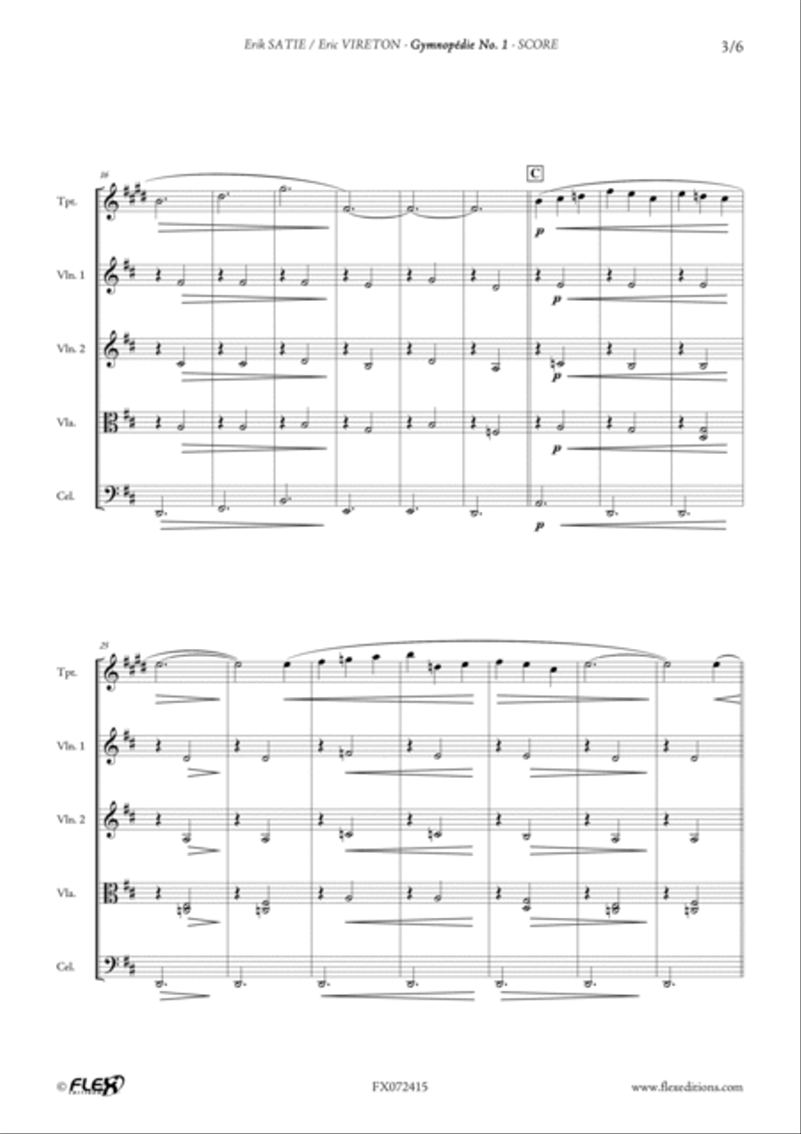 Gymnopedie No. 1 B-Flat Trumpet scores gallery preview page 3