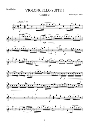 Courante from Violoncello Suite I by J.S.Bach for Bass Clarinet