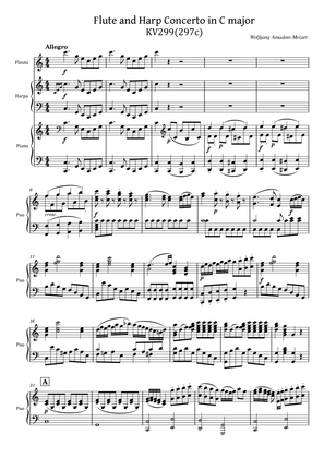 Mozart - Flute and Harp Concerto in C major, K.299/297c - For Flute, Harp and Piano Original