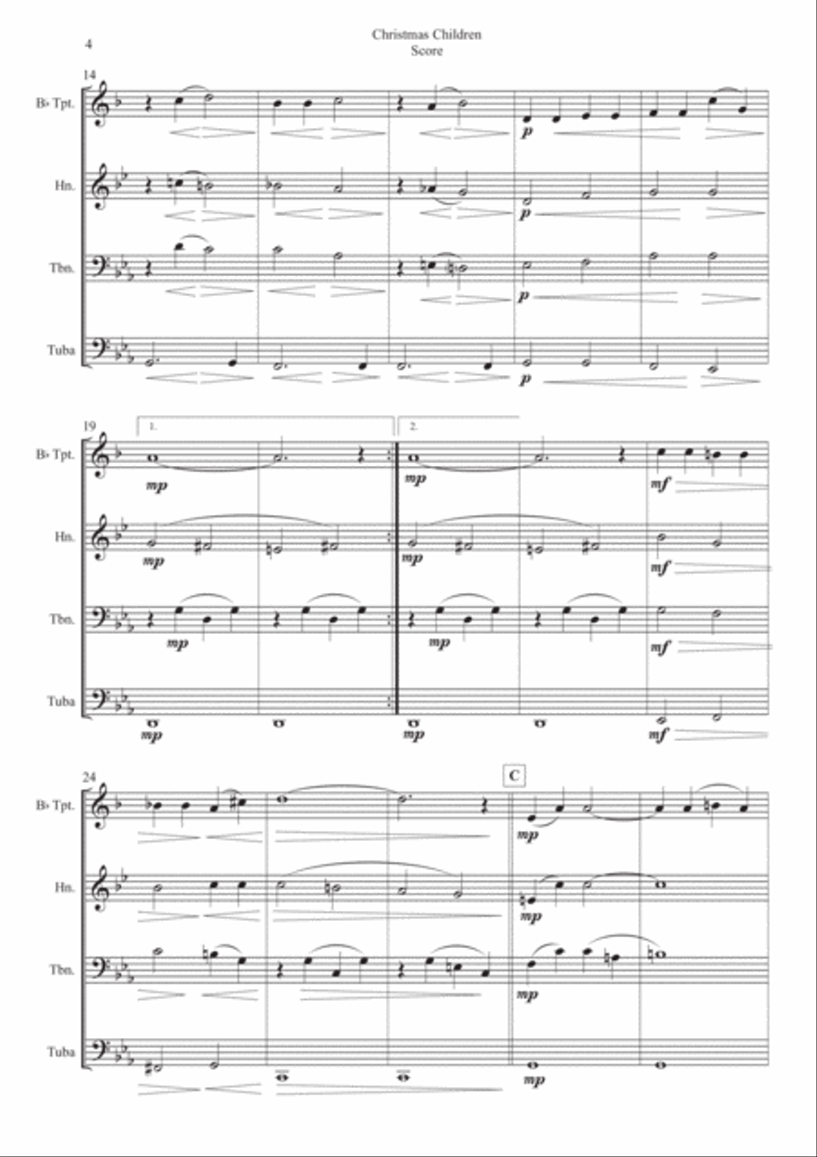 Christmas Children Brass Ensemble scores gallery preview page 4