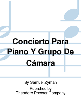 Book cover for Concierto Para Piano Y Grupo De Cámara