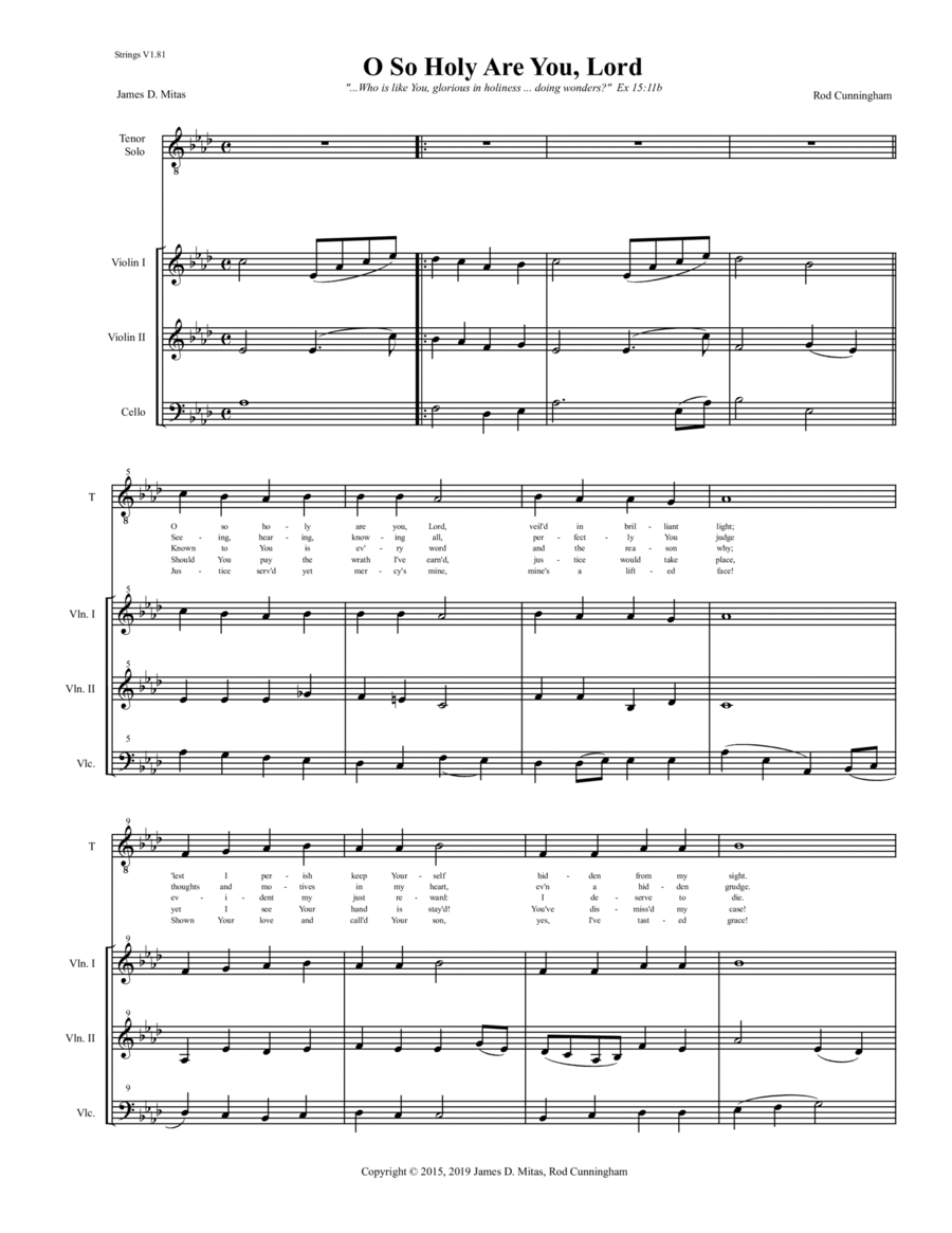 O So Holy Are You, Lord Voice scores gallery preview page 1