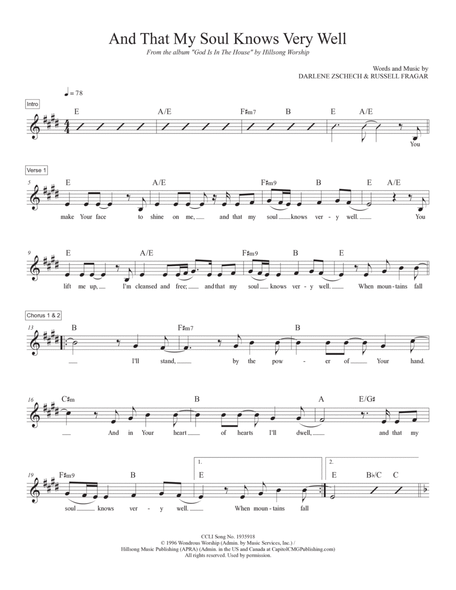 And That My Soul Knows Very Well Piano scores gallery preview page 1