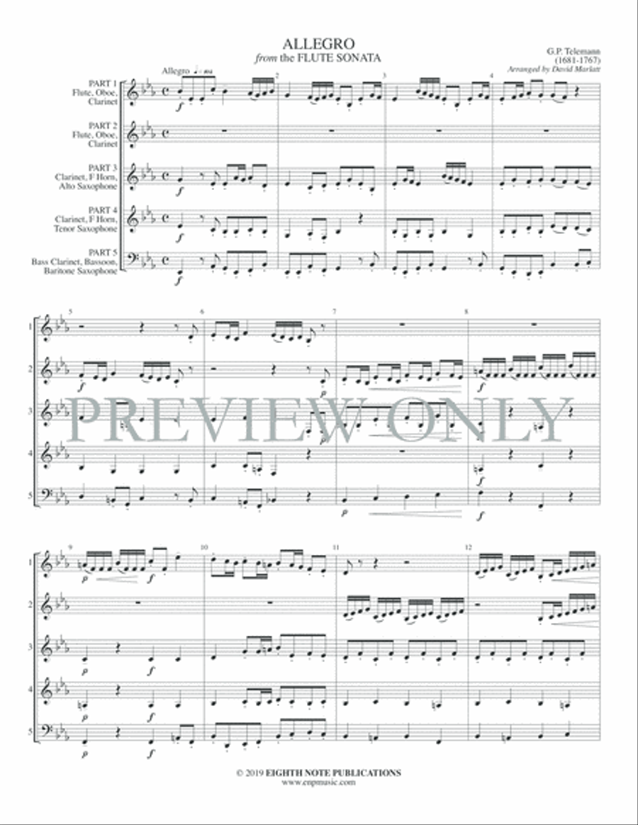 Allegro Woodwind Quartet scores gallery preview page 3