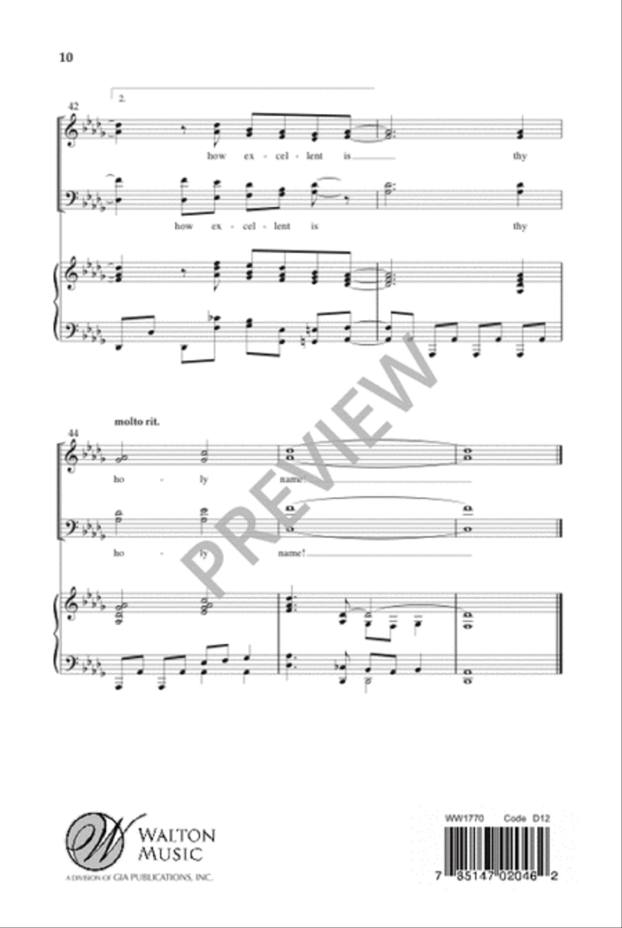 How Excellent Is Thy Name 4-Part scores gallery preview page 13