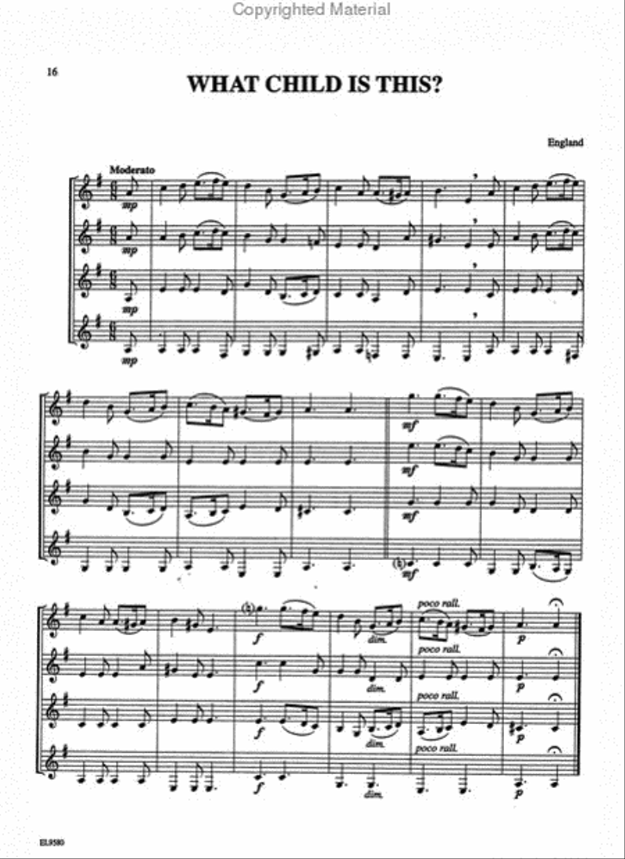 Christmas Quartets for All (Holiday Songs from Around the World) Small Ensemble scores gallery preview page 4