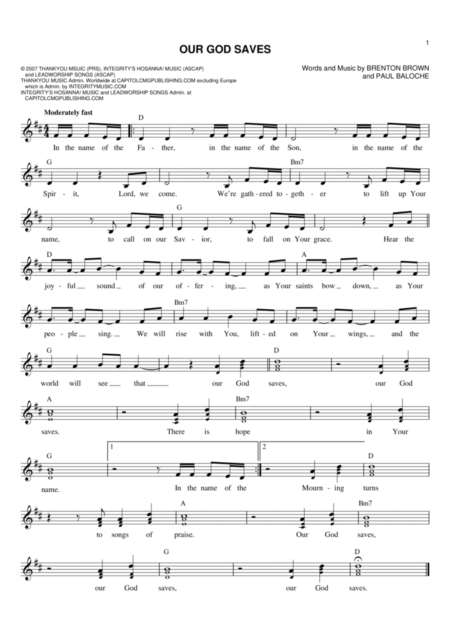 Our God Saves Our God Saves Flute scores gallery preview page 1