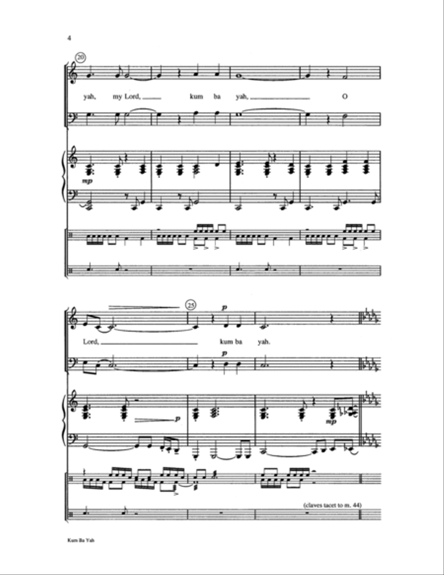 Kum Ba Yah Choir scores gallery preview page 4