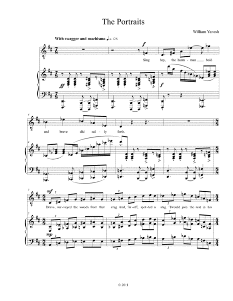 Songs for Halloween: 3. The Portraits High Voice scores gallery preview page 1