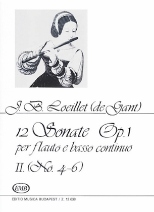 Book cover for 12 Sonatas for Recorder (Flute) and Basso Continuo Op. 1 Volume 2