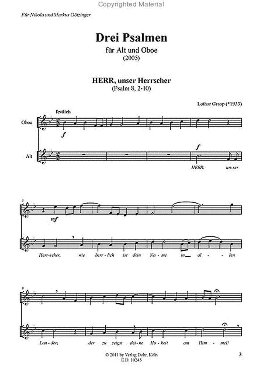 Drei Psalmen für Alt und Oboe (2005)