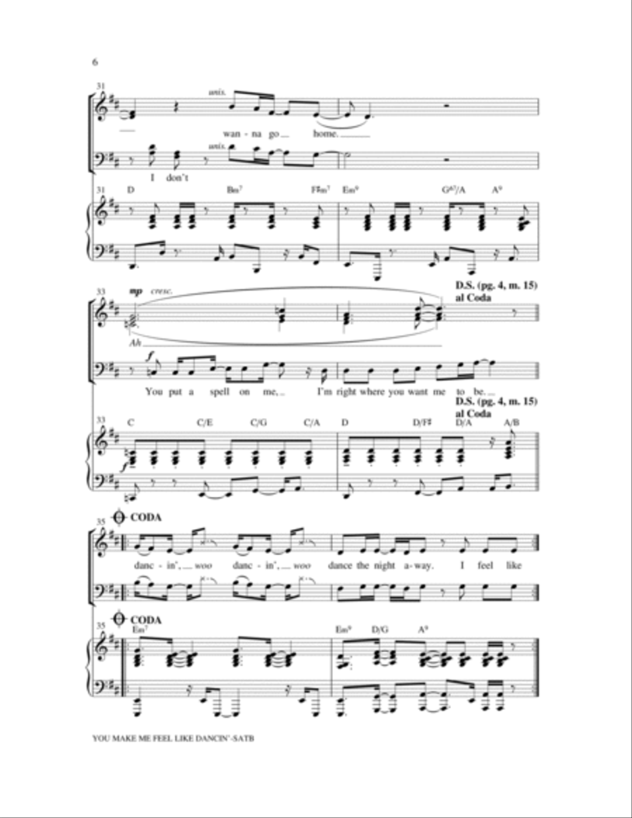 You Make Me Feel Like Dancing 4-Part scores gallery preview page 6
