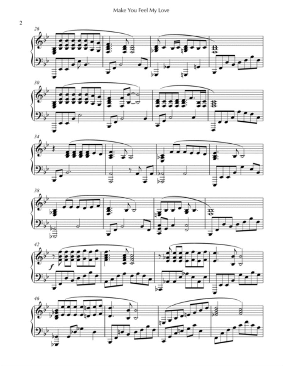 Make You Feel My Love Piano Solo scores gallery preview page 2
