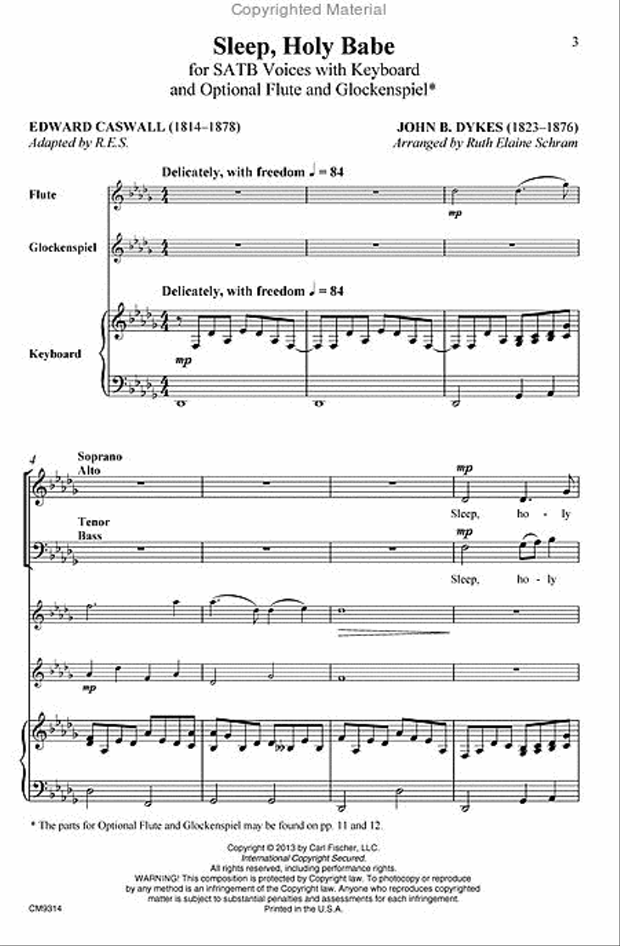 Sleep, Holy Babe Choir scores gallery preview page 2