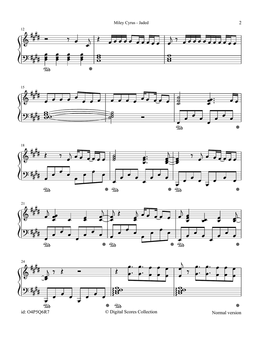 Jaded Piano Solo scores gallery preview page 2
