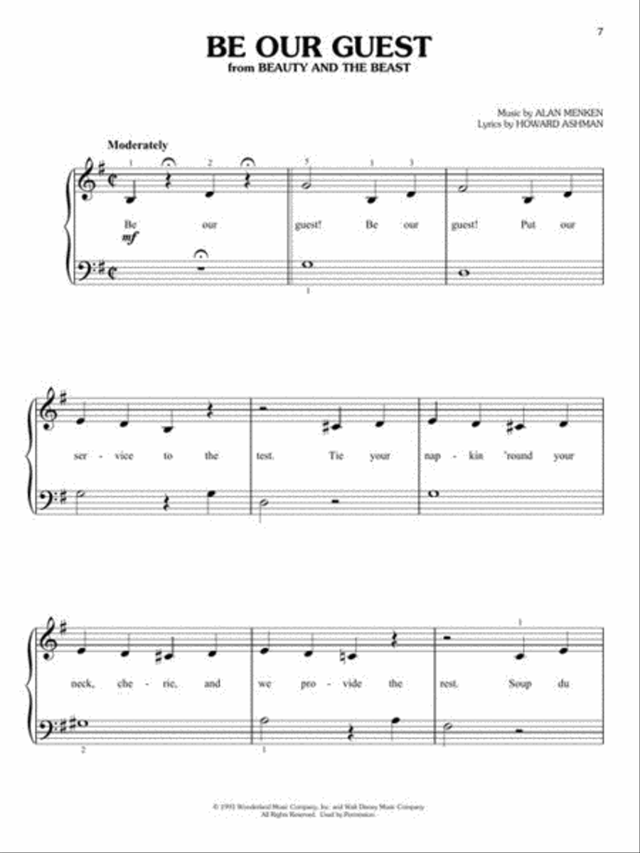 Sequential Disney Piano Songs Easy Piano scores gallery preview page 7