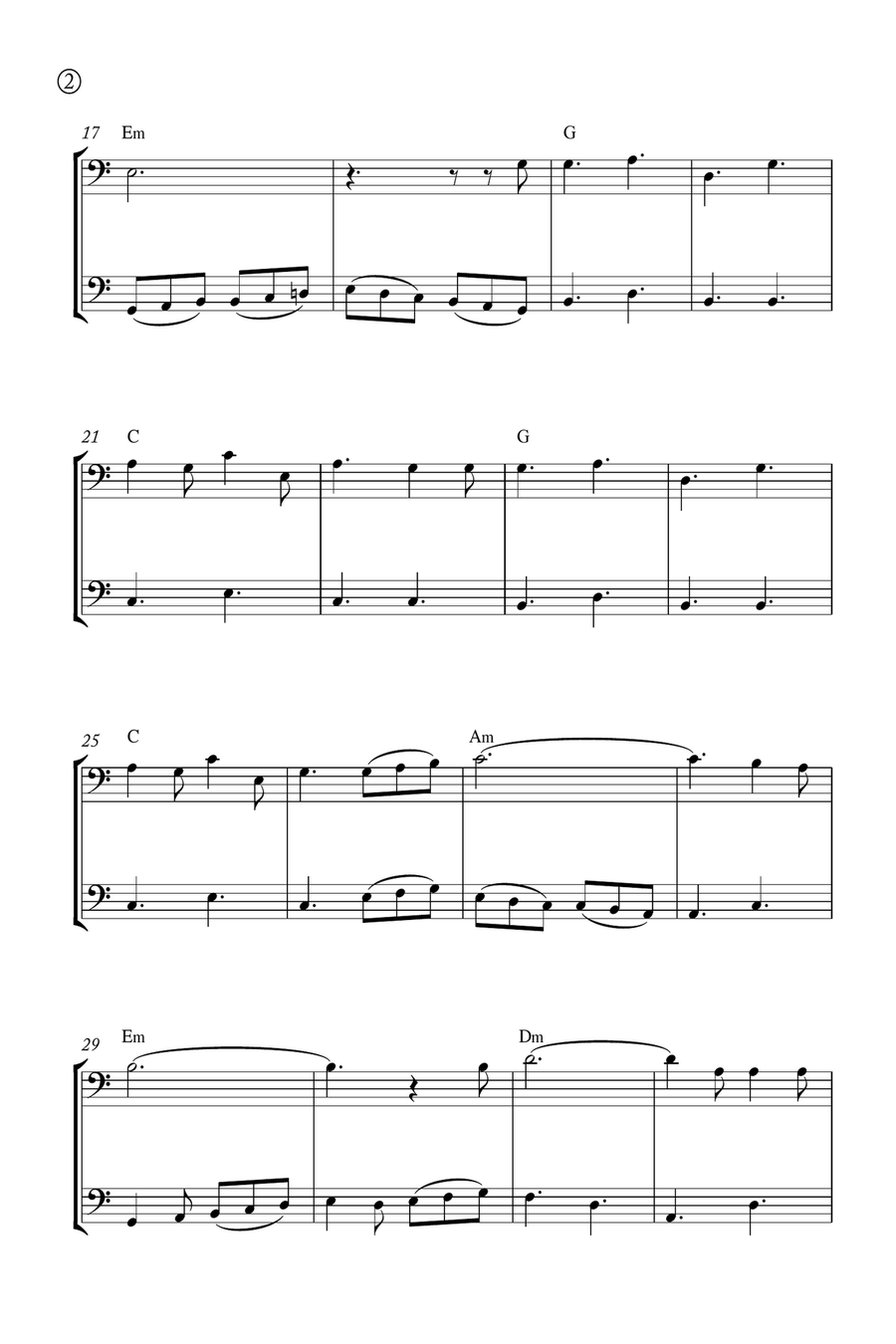 Oh Holy night Brass Duet scores gallery preview page 2