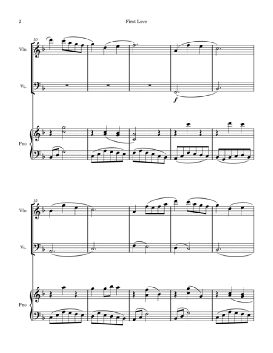 First Love - 1st Movement Piano Trio scores gallery preview page 2