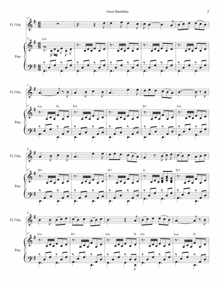Gesu Bambino (with "Tu Scendi Dalle Stelle") (for Flute or Violin solo and Piano) image number null