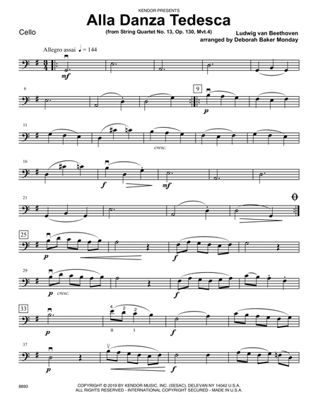 Alla Danza Tedesca (from String Quartet No. 13, Op. 130, Mvt. 4) - Cello