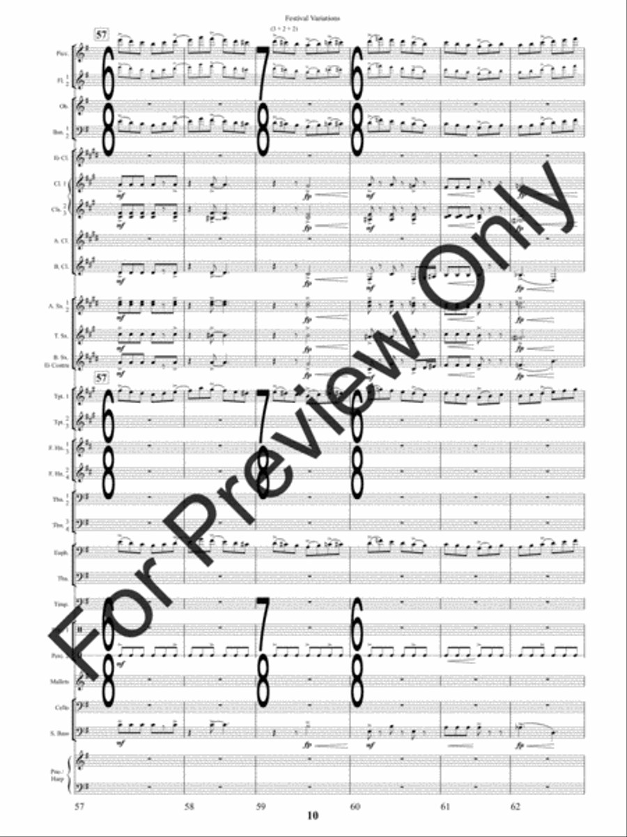 Festival Variations (Score) Concert Band scores gallery preview page 13